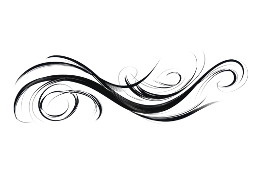 Elegant black decorative swirl with intricate curving lines, perfect for use in graphic design, invitations, or artistic projects. png