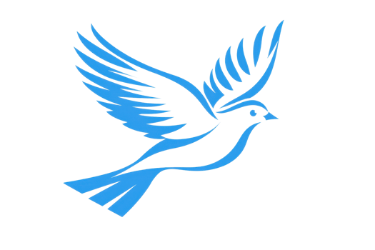 Elegant blue bird silhouette animation, symbolizing freedom and grace. Perfect for design projects and educational purposes. png