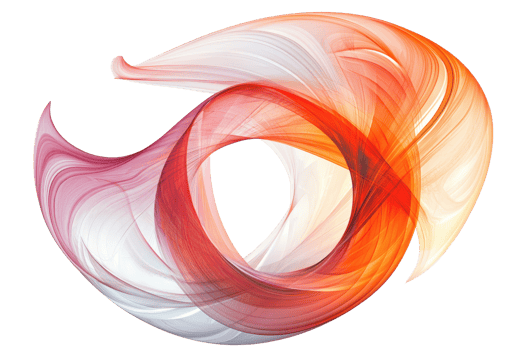Dynamic swirling abstract art in vivid red and white tones, resembling an ethereal motion captured in fluid brushstrokes. png