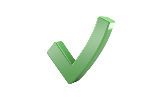 Green check mark icon on a transparent background, symbolizing approval, success, or completion in digital and print media applications. png