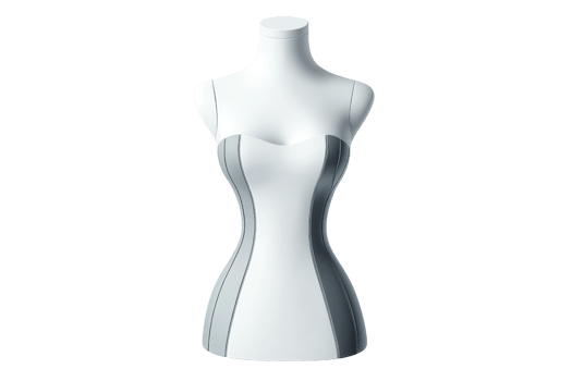 Elegant white dress form mannequin on a transparent background. showcasing modern design for fashion and sewing display purposes. png