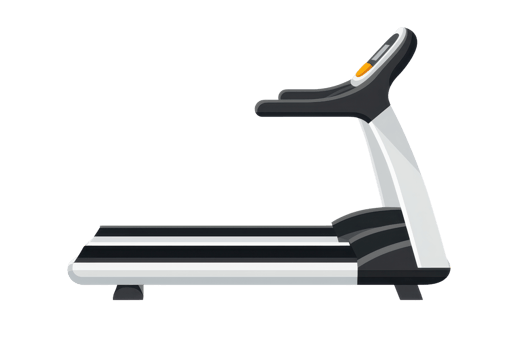 High-quality illustration of a modern treadmill. Perfect for fitness, gym, and exercise design projects and promotional materials. png