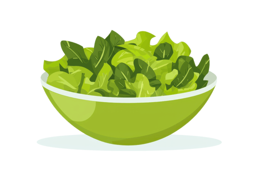 Fresh green salad leaves in a green bowl, perfect for healthy diet and meal prep. Vibrant and nutritious, ideal for vegetarian cuisine. png