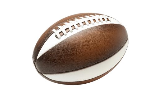 High-quality image of an American football, isolated on a transparent background. Perfect for sports-related projects and designs. png