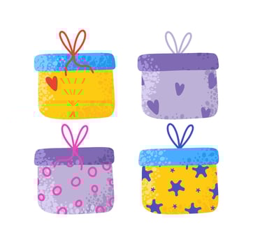 Gift boxes. Surprise or gift box. Set. vector