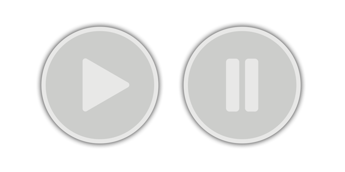 gray circle play and stop buttons with transparent background shadow png