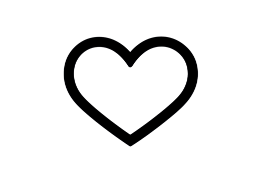 Minimalist black heart icon on transparent background, symbolizing love, care, and affection in a simple and elegant design. png