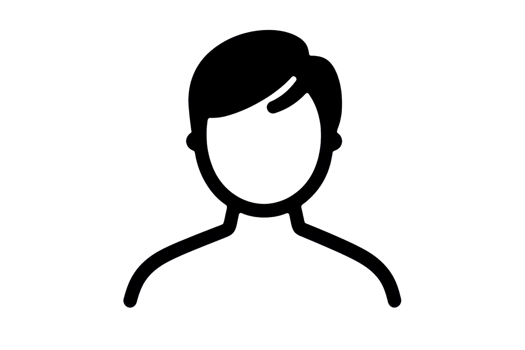 Simple black icon of a person silhouette on a transparent background, ideal for profiles, avatars, and web design projects. png