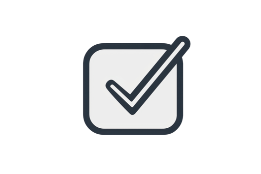 Minimalist checkbox icon with a sleek design, symbolizing completion and approval in digital formats. Perfect for UI,UX and web design. png