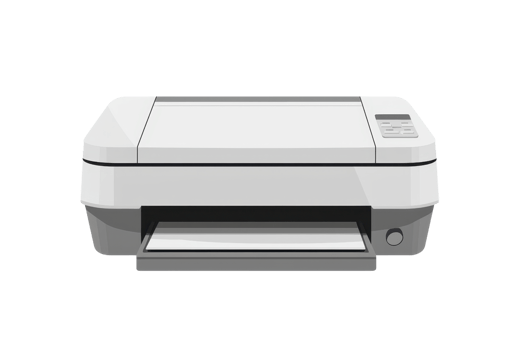 Modern desktop printer isolated on transparent background. Ideal for office tasks, printing documents, and graphic design projects. png
