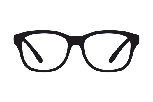 Stylish black eyeglasses with a classic frame design, ideal for modern fashion and everyday wear. Perfect for optical and eyewear themes. png