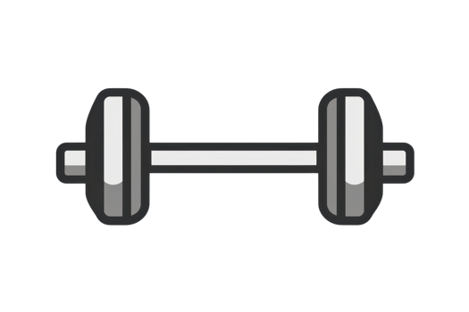 illustration of a gray dumbbell, symbolizing fitness and strength training. Ideal for gym-related designs and health graphics. png