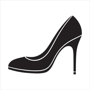 High Heel Shoe Silhouette Illustration for Fashion Designs vector