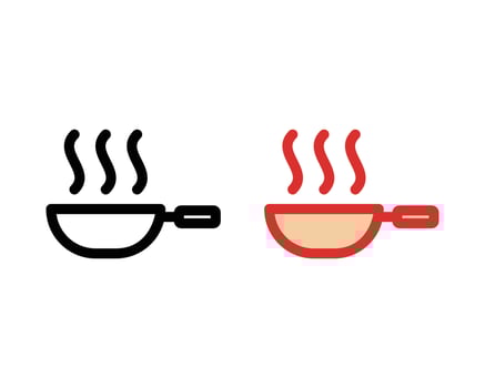 flat flying pan icon illustration vector