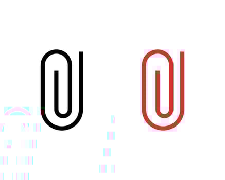 flat paper clip icon illustration vector