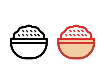 rice bowl icon illustration vector