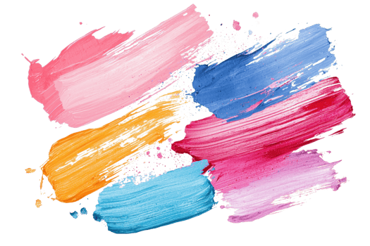 Vibrant abstract brushstrokes in various colors create an artistic pattern on the canvas, showcasing creativity and expression. png