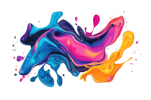 Vibrant abstract fluid art with swirling colors and flowing patterns, ideal for creative design projects and modern digital backgrounds. png