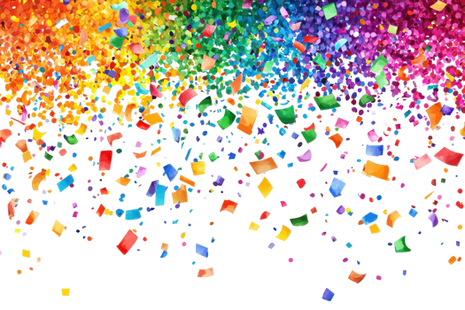Vibrant abstract pattern with colorful squares and gradient background, creating a festive and dynamic visual effect. png