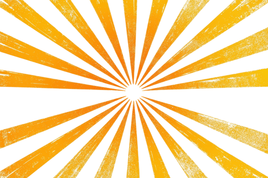 Vibrant abstract sunburst design with orange and yellow rays radiating from the center, creating a dynamic and energetic visual impact. png