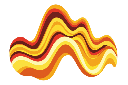 Vibrant abstract wavy pattern in warm orange and yellow hues, evoking a sense of energy and movement, perfect for creative design projects. png