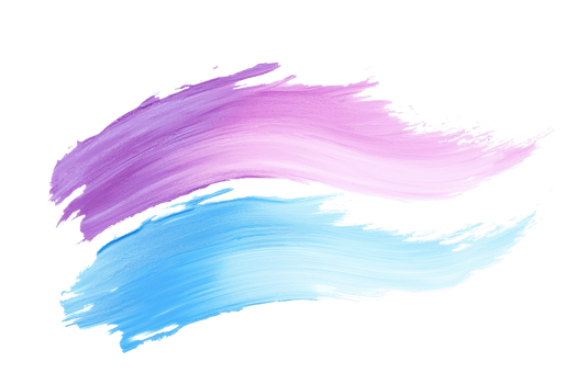 Vibrant purple and blue watercolor brush strokes creating a dynamic and artistic abstract pattern, ideal for creative design projects. png