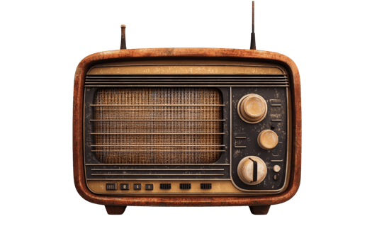 Vintage radio with wooden frame and classic dials. Perfect for retro-themed projects or nostalgia-inspired designs. png