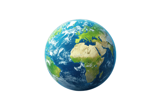 Vibrant image of Earth from space showcasing continents and oceans, perfectly capturing the beauty of our planet's natural features. png
