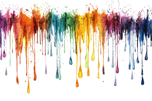 Vibrant multicolor paint drips create a stunning abstract background. Perfect for artistic and creative design projects. png