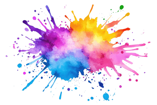 Vibrant splash of colorful paint on transparent background. creating a dynamic abstract pattern. Perfect for creative projects and artistic inspiration. png
