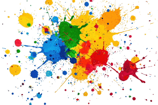 Vibrant splashes of colorful paint create a dynamic and energetic abstract background, perfect for artistic and creative projects. png