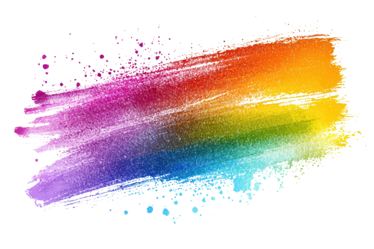 Vibrant watercolor rainbow brushstroke on transparent background. showcasing artistic creativity and colorful expression. Perfect for design inspiration. png