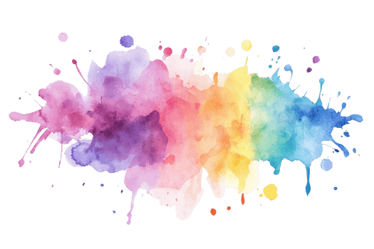 Vibrant watercolor splash in a spectrum of colors blending seamlessly, perfect for artistic and creative projects, evoking imagination and inspiration. png