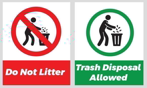 Anti-Littering Graphic with Trash Symbol vector