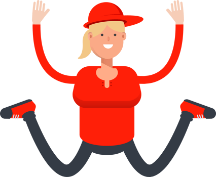Girl Character Jumping png
