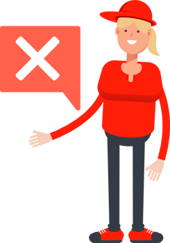 Girl Character and Wrong Mark png