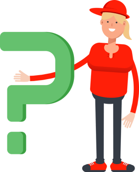 Girl Character and Question Mark png