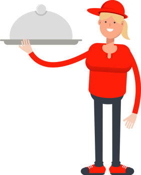Girl Character Holding Food Dish png