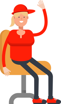 Girl Character Sitting on Chair png