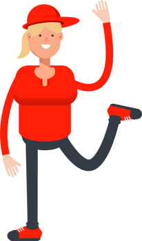 Girl Character Relaxing Rise Hand Illustration png