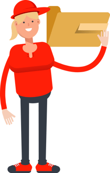 Girl Character Holding Folder png