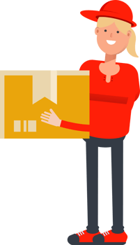Girl Character Holding Box png