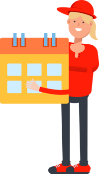 Girl Character Holding Calendar png