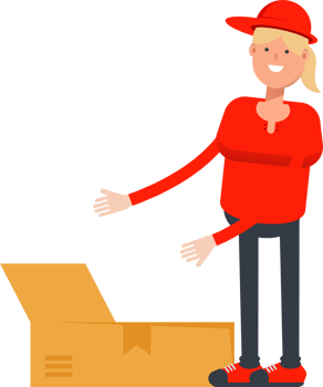 Girl Character Opening Box png