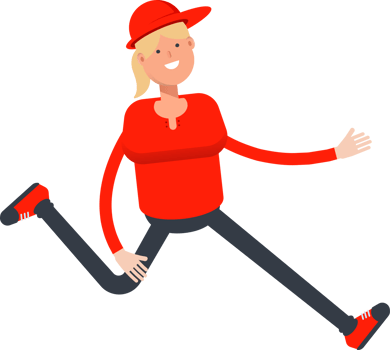 Girl Character Running Illustration png