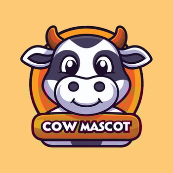 cow mascot logo design for a farm animal vector