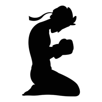 Muay Thai Woman Silhouette Icon for Martial Arts and Combat Sports vector