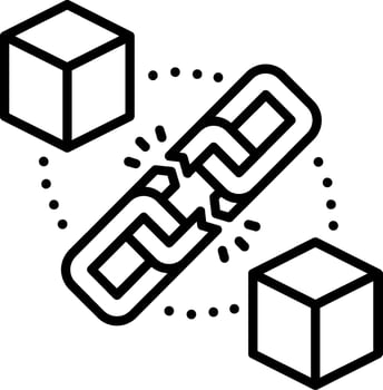 Blockchain Line Icon vector