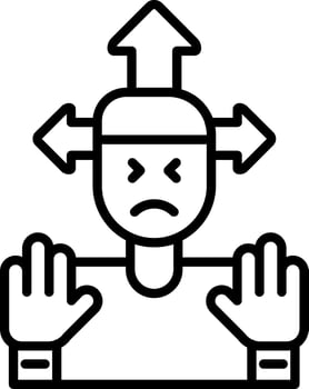 Distracted Line Icon vector