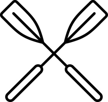 Oars Line Icon vector